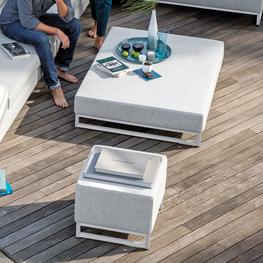 Upholstered Outdoor Coffee Table Stool