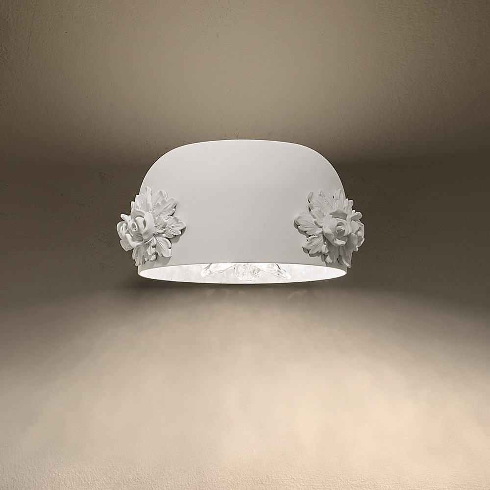 Contemporary White Floral Wall Light