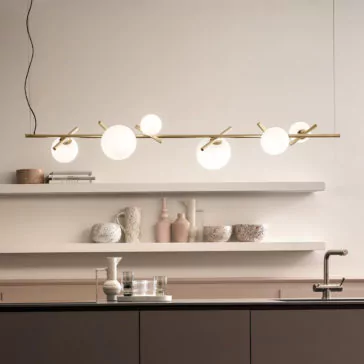 A modern kitchen with minimalist decor featuring the 
