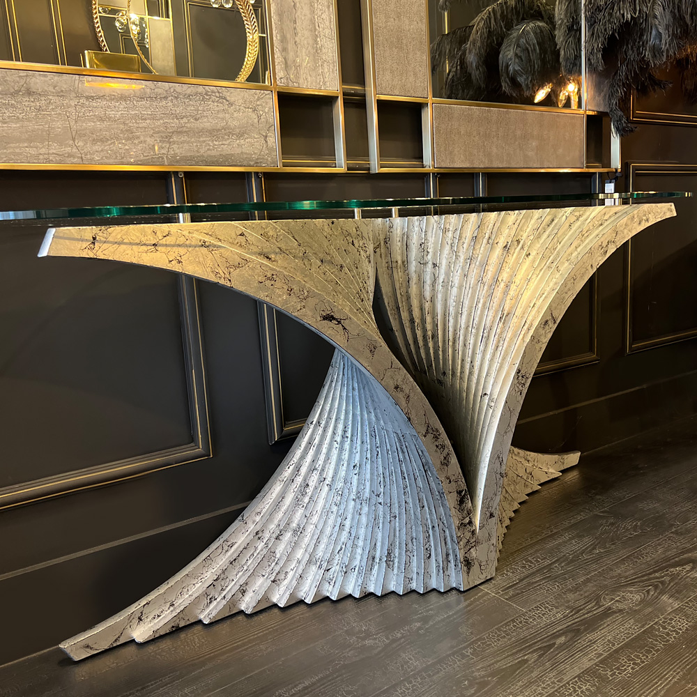 Exclusive Contemporary Glass Console Table