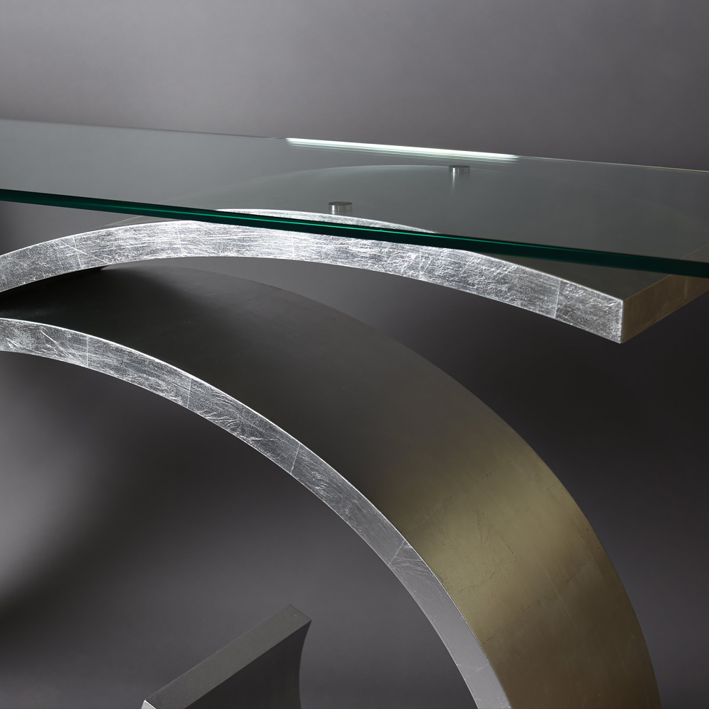 Exclusive Silver Leaf Console Table