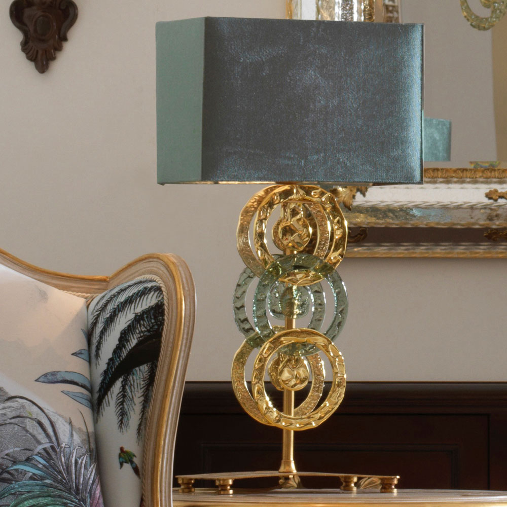 Contemporary Gold Ring Table Lamp