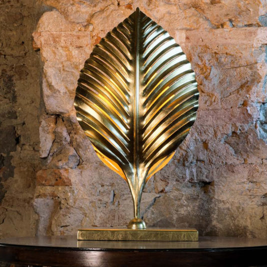 Contemporary Palm Leaf Table Lamp