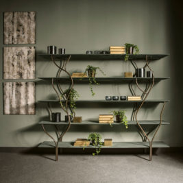 three key principles of biophilic design - contemporary wrought iron bookcase by Juliettes Interiors