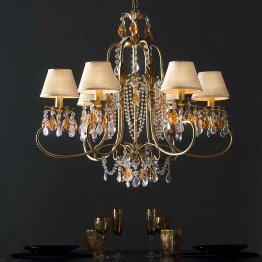 Deluxe Wrought Iron Bohemian Crystal Chandelier