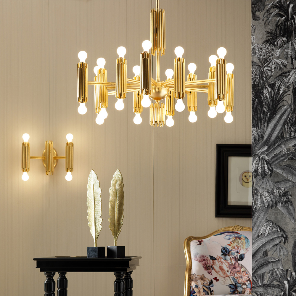 Exclusive Wrought Iron Gold Wall Light