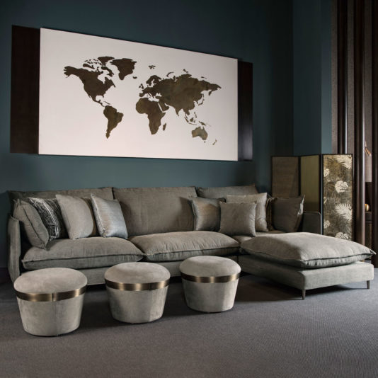 Large Modern Velvet Modular Corner Sofa