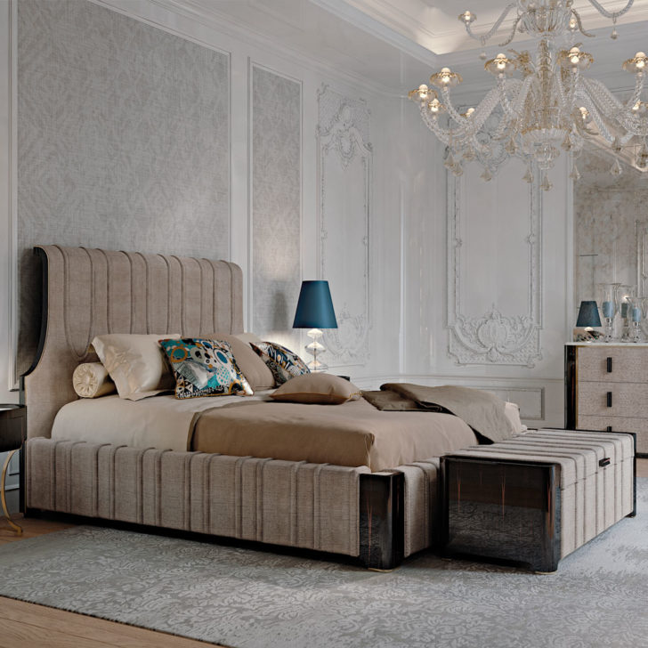 Luxury Italian Leather Upholstered Bed