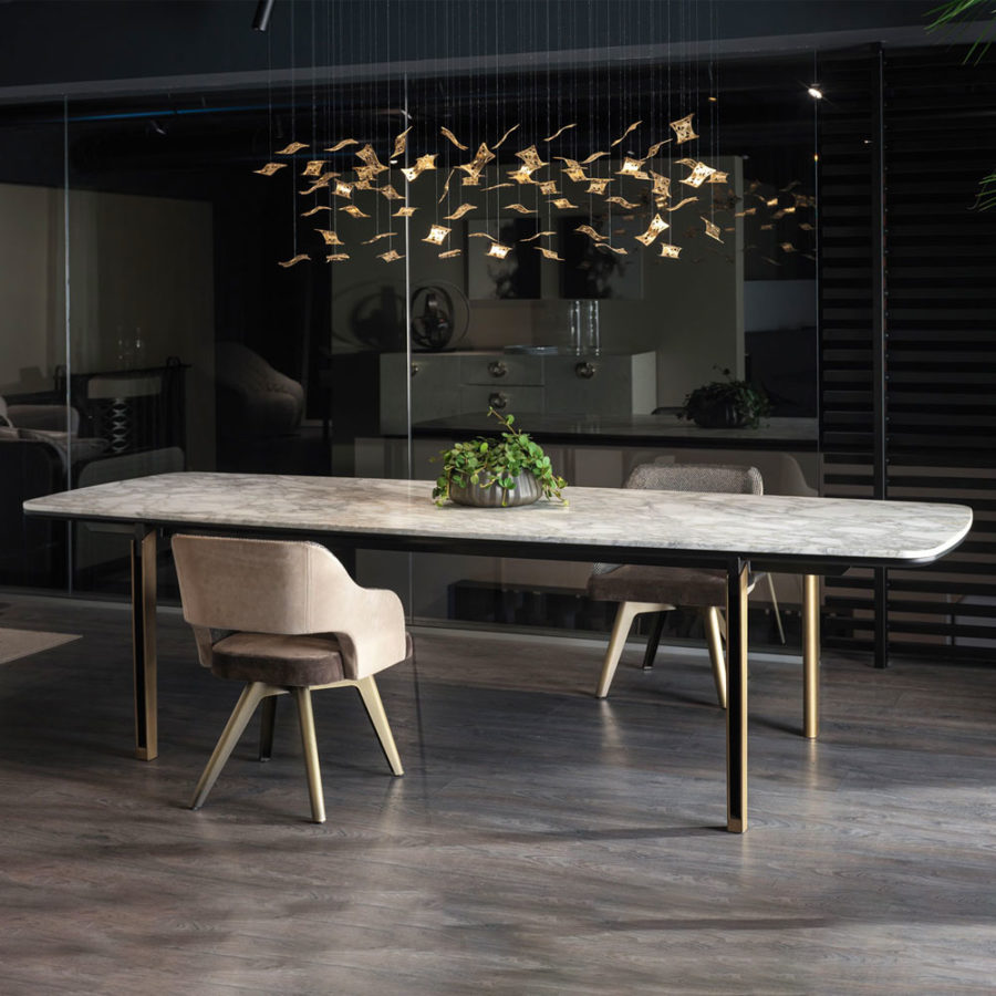 Modern Rectangular Marble Dining Table - Juliettes Interiors