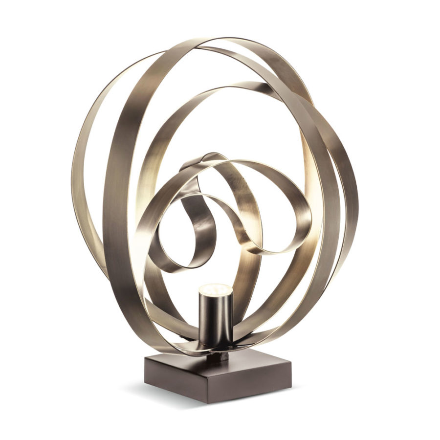 Modern Twisted Bronze Table Lamp - Juliettes Interiors
