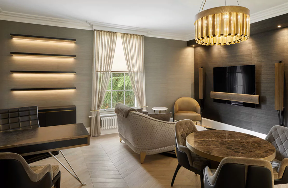 Gentleman's luxury pad with bespoke created furniture