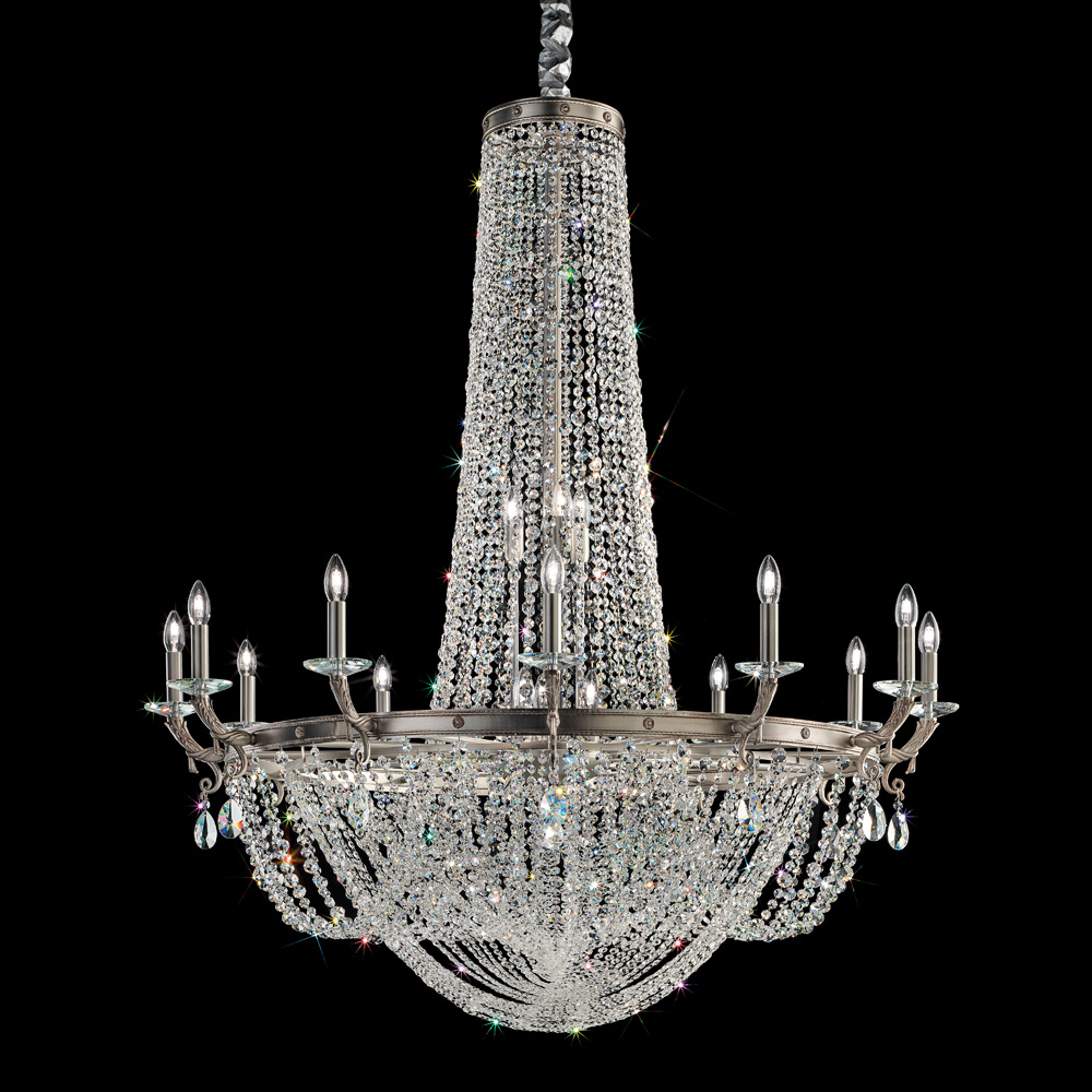 Classic Antiqued Chrome Crystal Chandelier