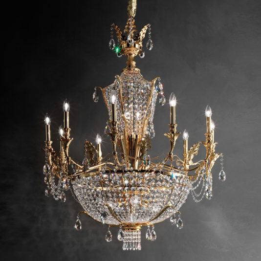 Classic Gold Plated Crystal Empire Chandelier