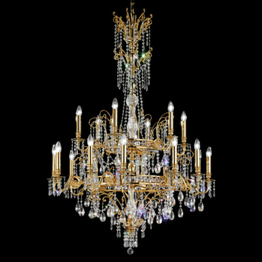 Classic Gold Plated Crystal Pendant Chandelier