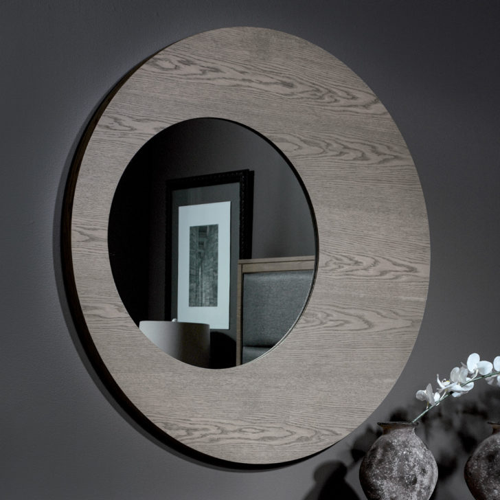 Contemporary Oak Veneer Mirror