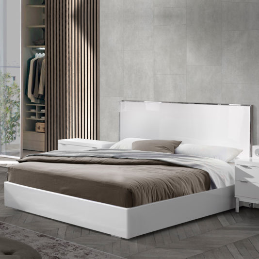Deluxe Miami Style White Lacquered Bed