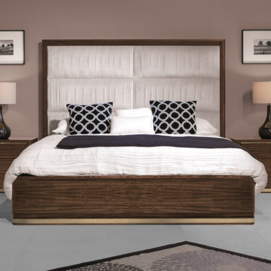 Contemporary Pleat Upholstered Bed