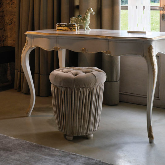 Luxury Button Upholstered Stool