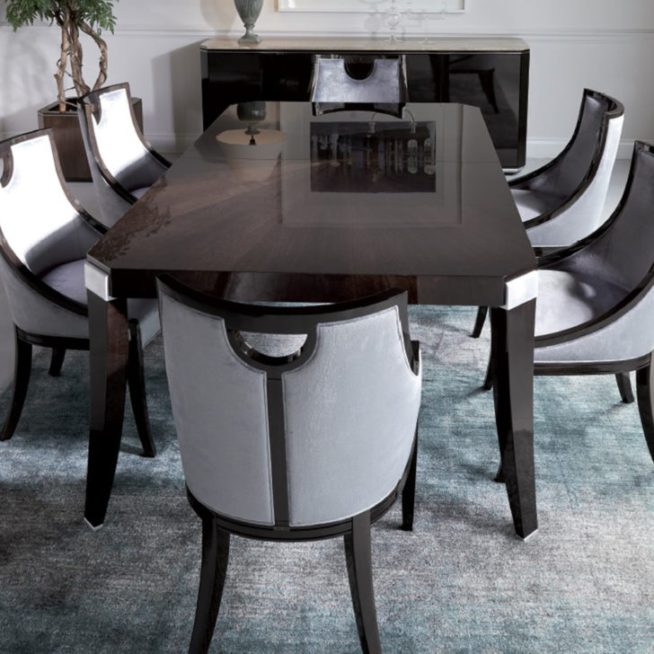 Modern Dark Walnut Dining Table