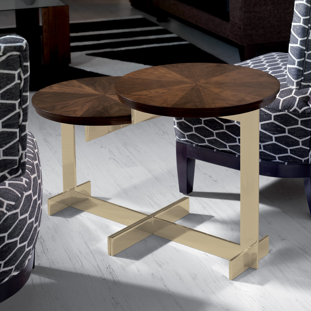Modern Two-Piece Round Occasional Table