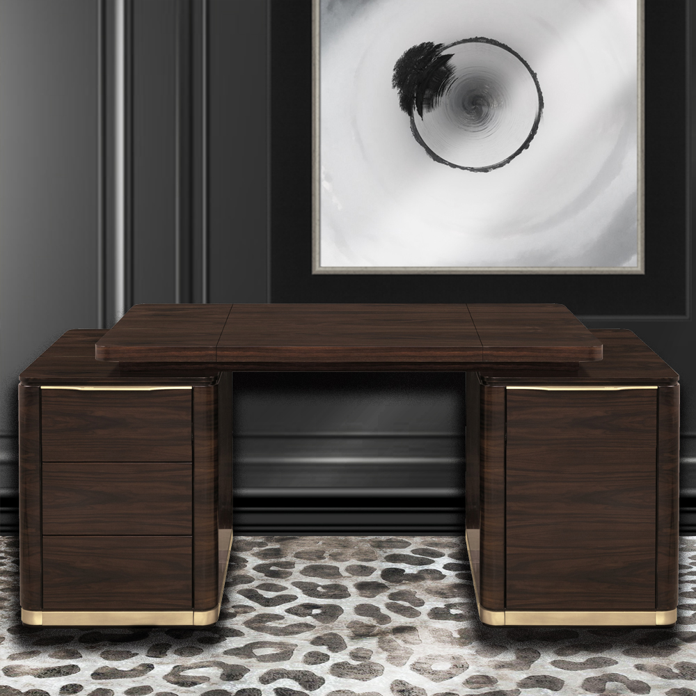Modern Vanity With Brass Accents