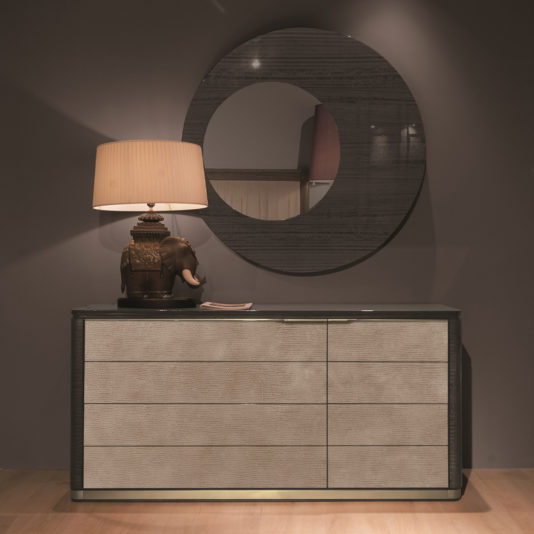 Modern Wooden Dresser And Mirror Set