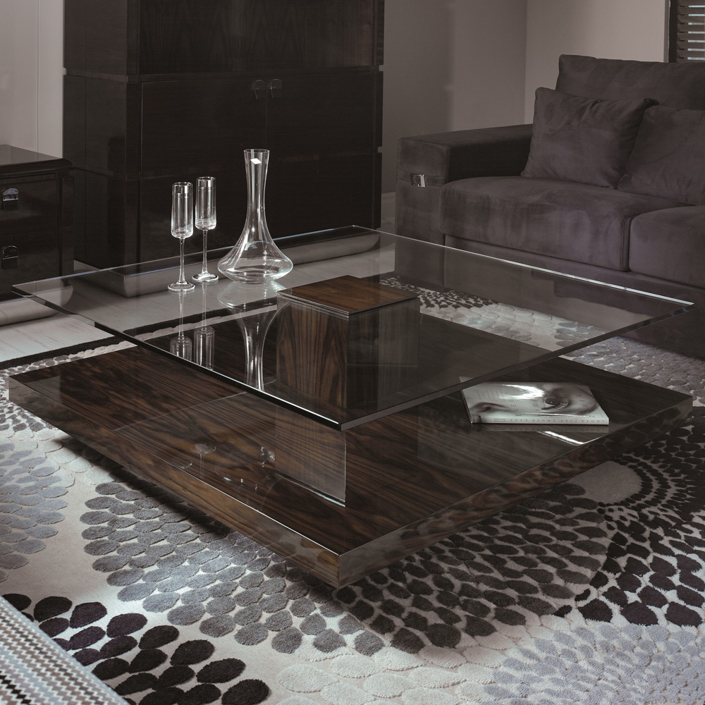 Tiered Tempered Glass Top Coffee Table