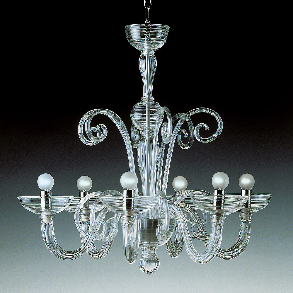 Classic Swirl Detail Glass Chandelier