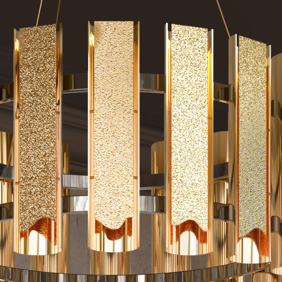 Metallic Luxury Brocade - Bright Gold Fancy Chandeliers