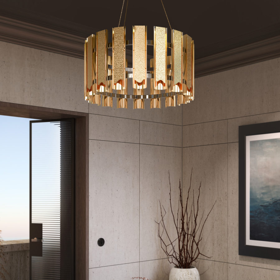 Metallic Luxury Brocade - Bright Gold Fancy Chandeliers main image 0