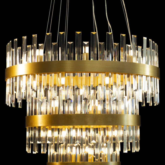 Modern Crystal Three Tier Chandelier - Juliettes Interiors