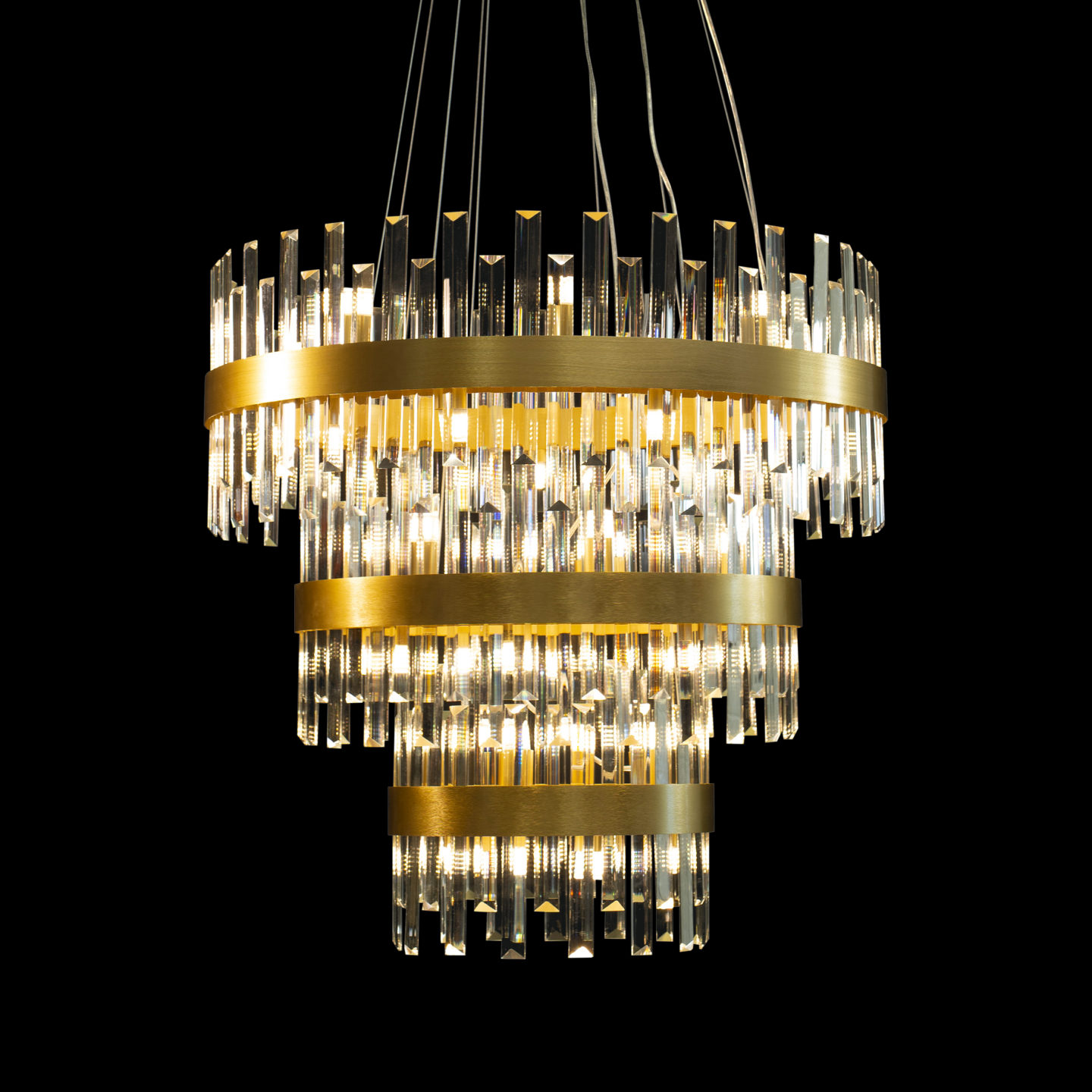 Modern Crystal Three Tier Chandelier - Juliettes Interiors