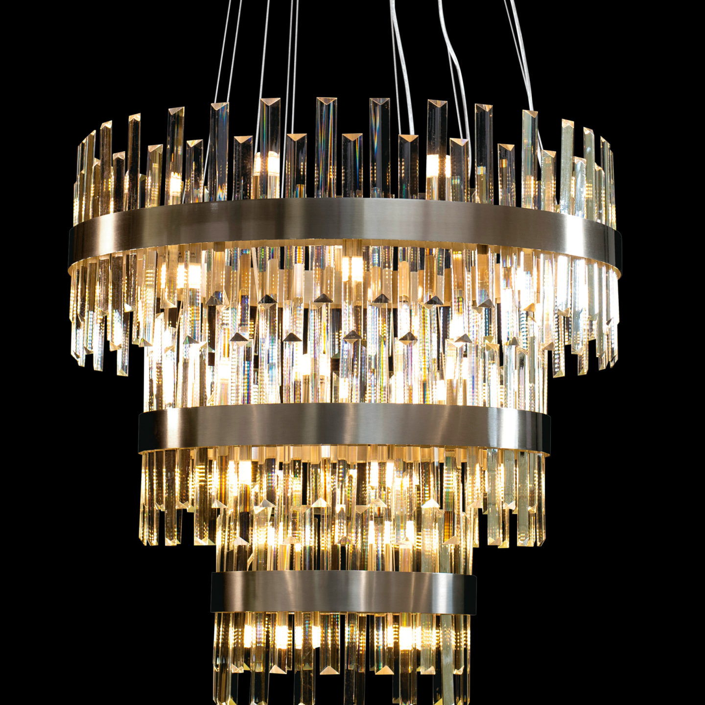 Modern Crystal Three Tier Chandelier - Juliettes Interiors