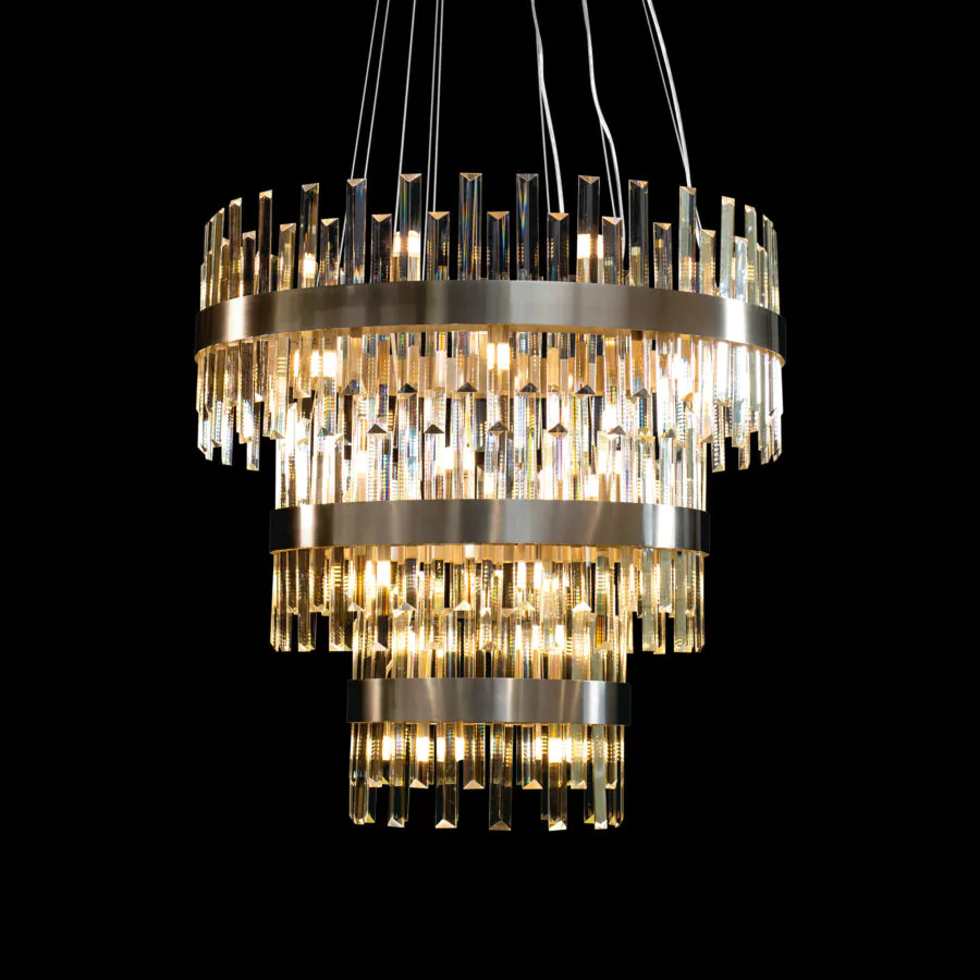 Modern Crystal Three Tier Chandelier - Juliettes Interiors