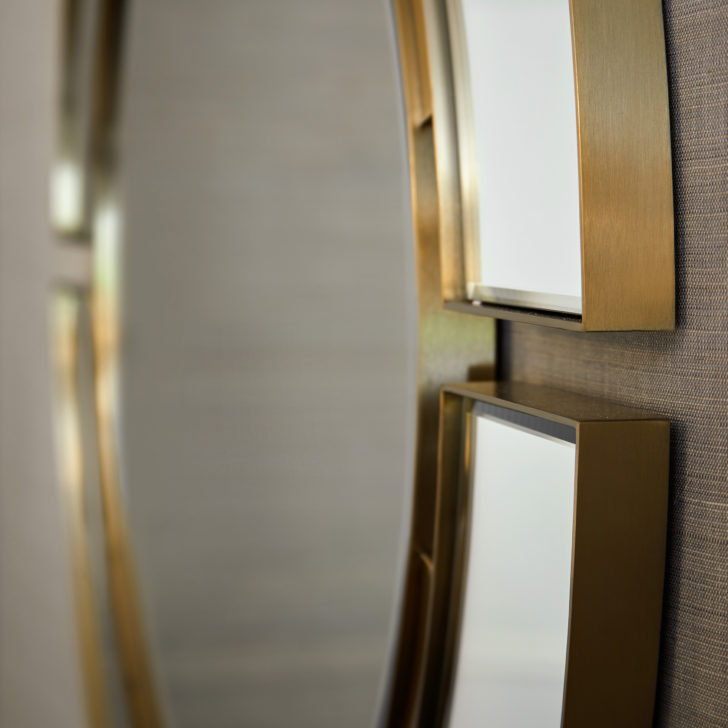 Modern Designer Round Mirror: Elegant Contemporary Wall Decor