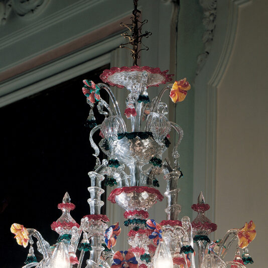 Statement Chandelier With Colourful Floral Detailing The