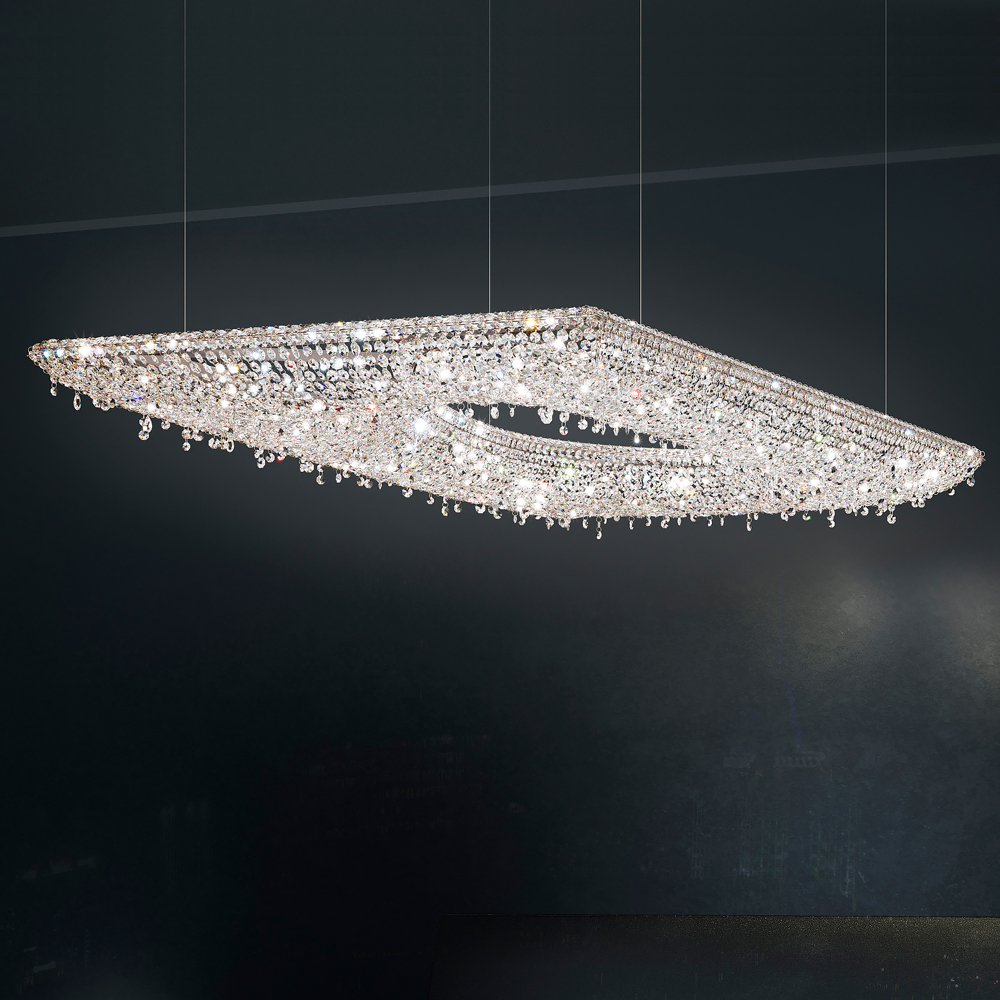 Contemporary Suspended Crystal Pendant Chandelier