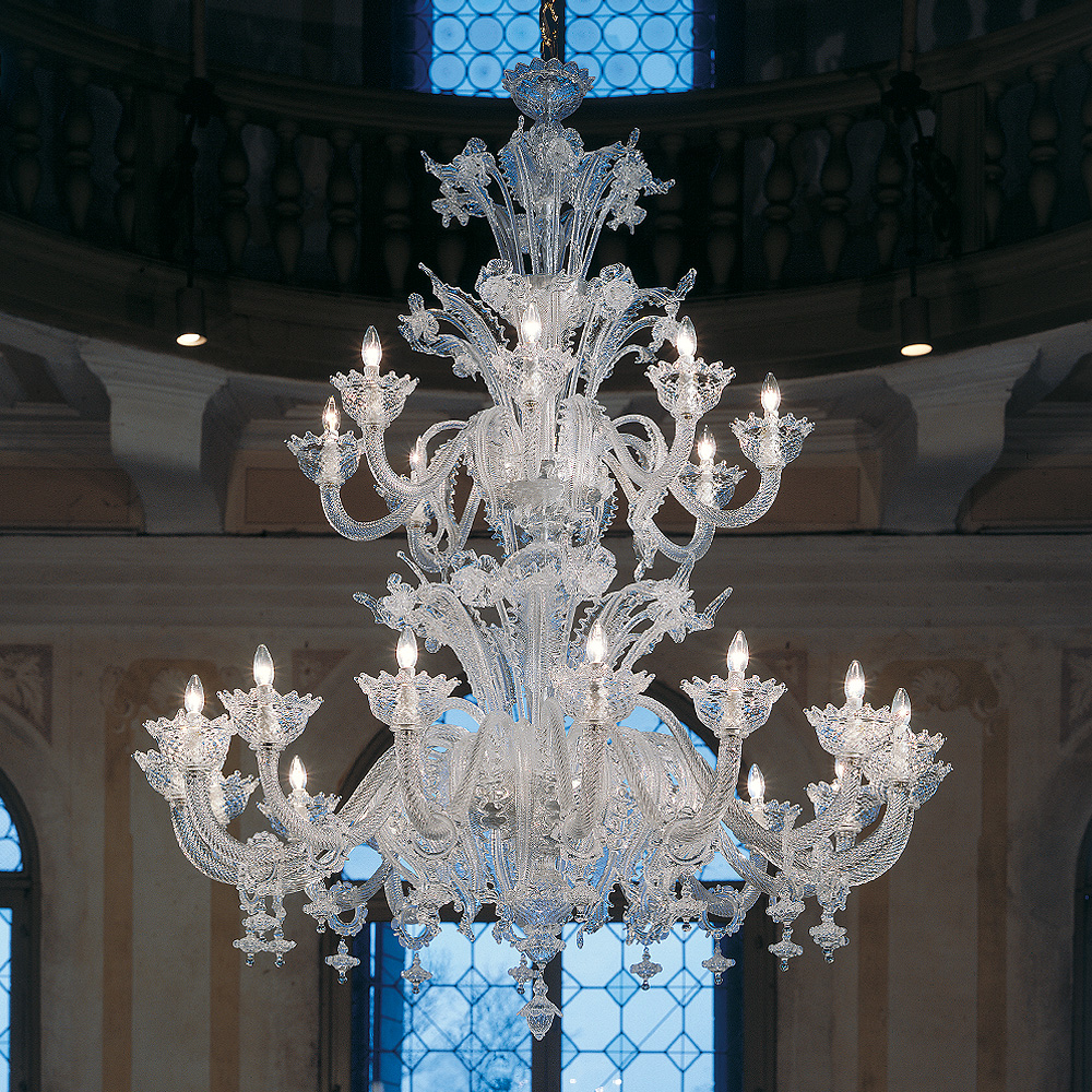 Deluxe Floral Clear Glass Chandelier