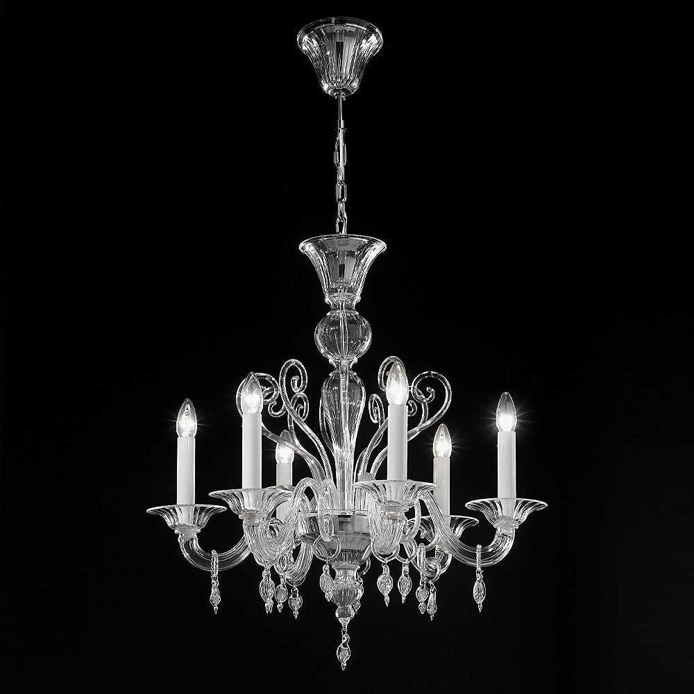Small Traditional Clear Glass Chandelier