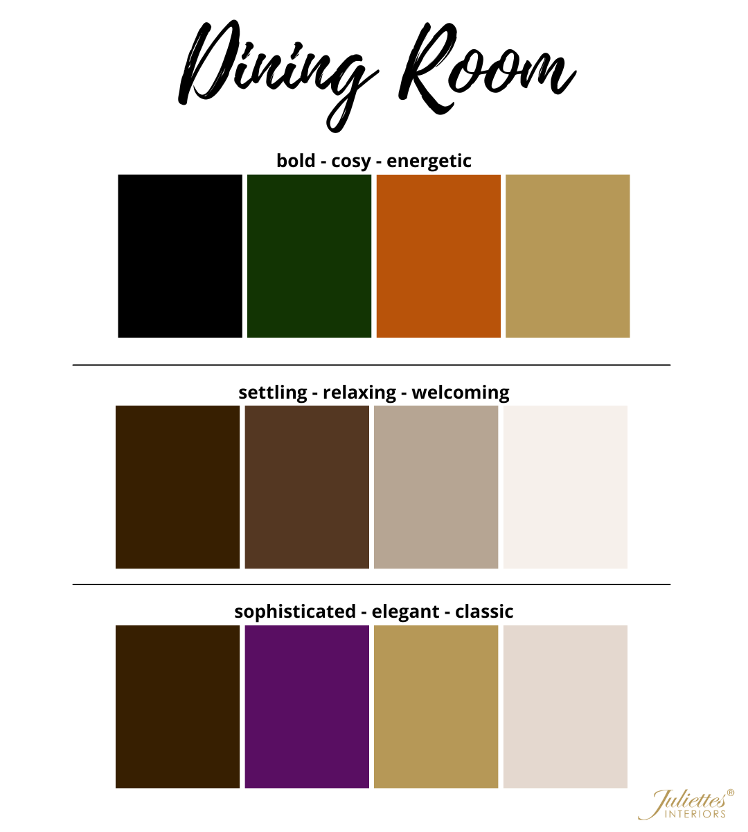Dining Room home colour scheme palette 