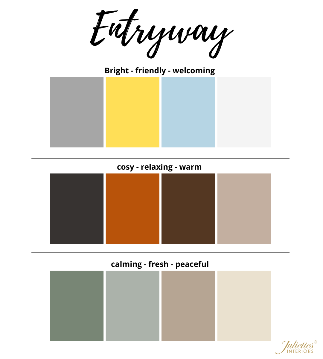 Entryway home colour palette