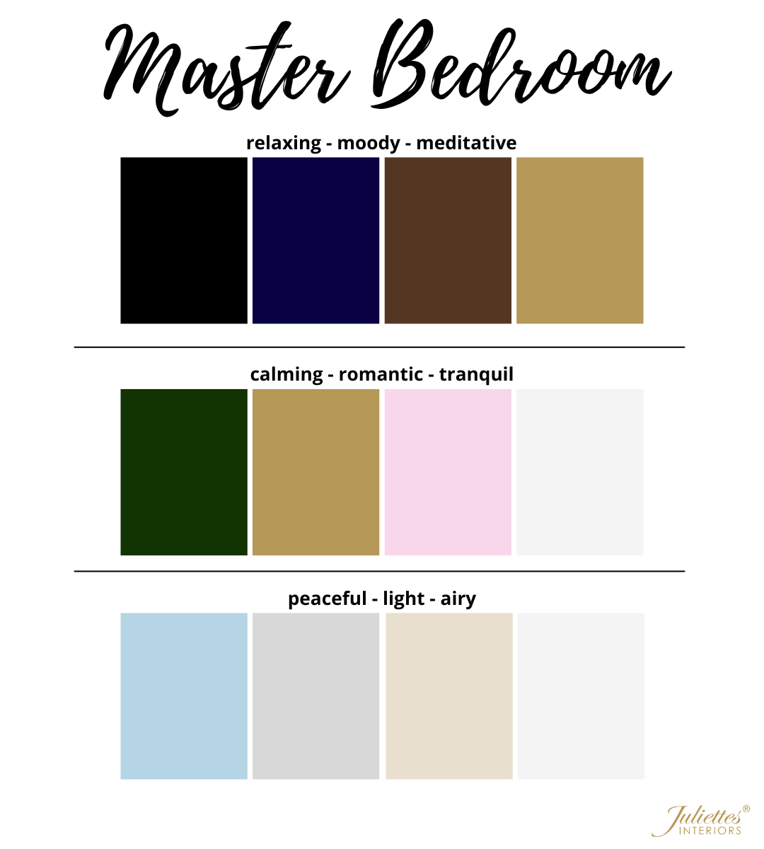 Master bedroom home colour palette 