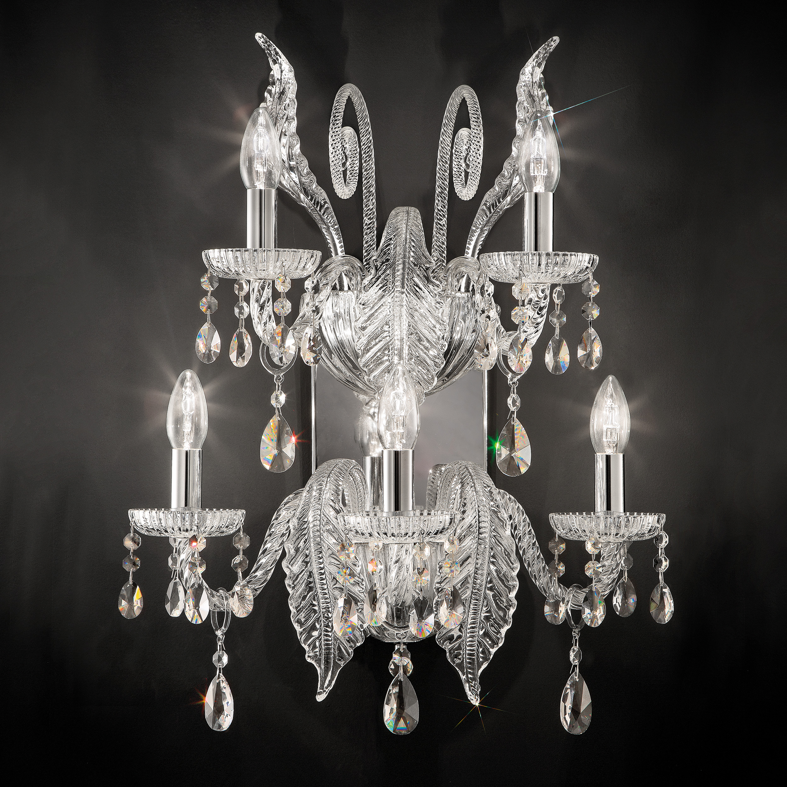 Large Acanthus Glass Wall Light