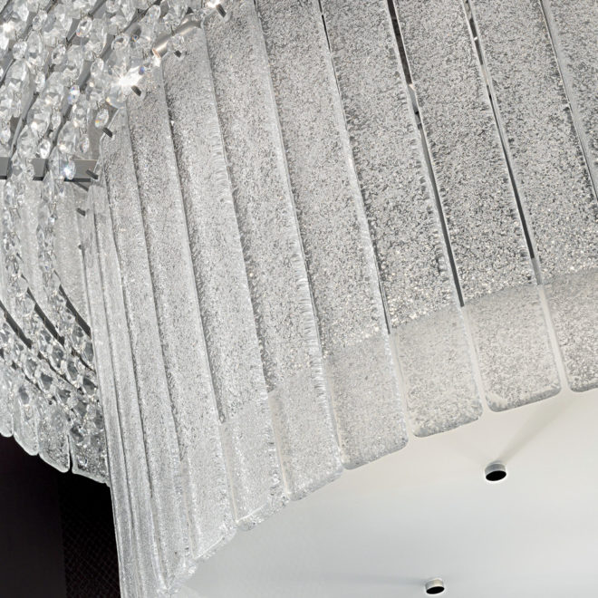 Large Modern Tiered Glass Chandelier - Juliettes Interiors