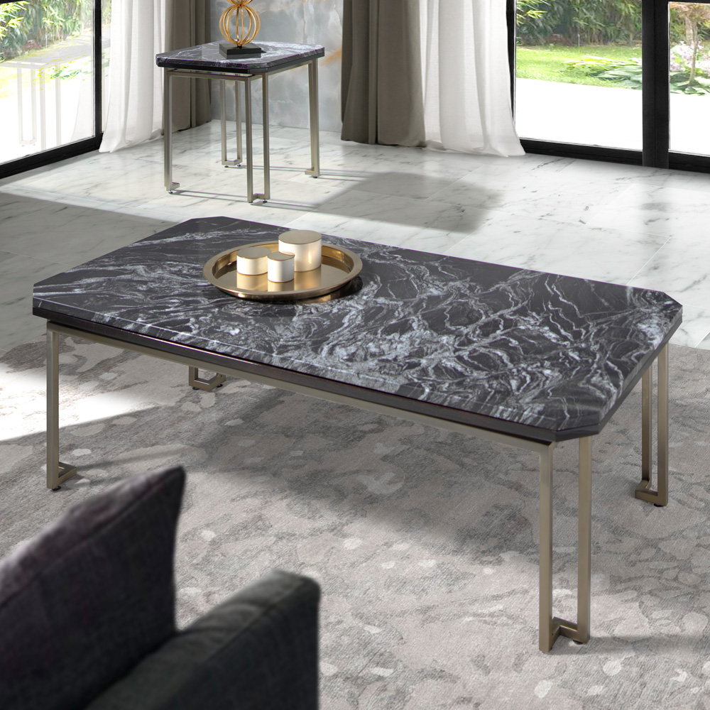 Luxury Black Marble Top Coffee Table