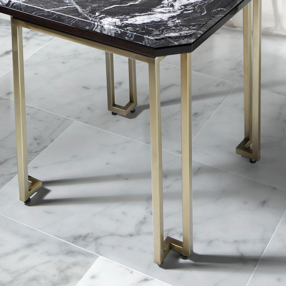 Luxury Black Marble Top End Table
