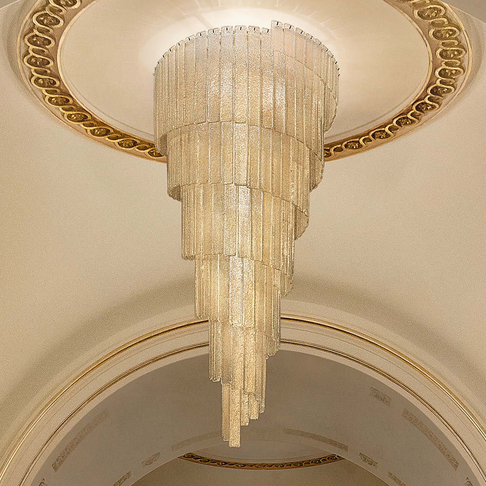 Luxury Tiered Amber Glass Ceiling Light