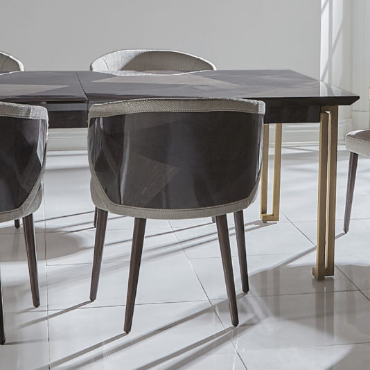 Luxury Veneer And Brass Extendable Dining Table - Juliettes Interiors