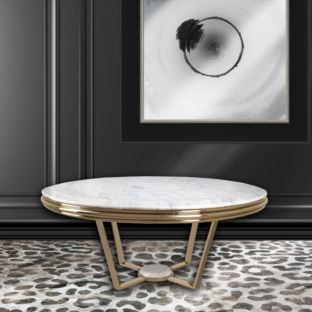Contemporary Round Marble Coffee Table