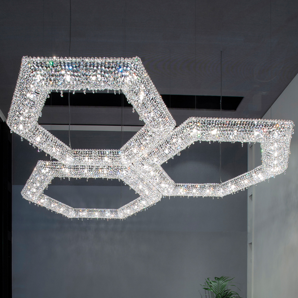 Luxury Octagonal Crystal Pendant Chandelier